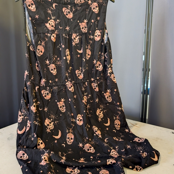 Torrid Black Dress with Pink Celestial Skull Pattern 2 Sleeveless - Picture 7 of 10